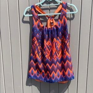 Gap lined multi-color racer back tank